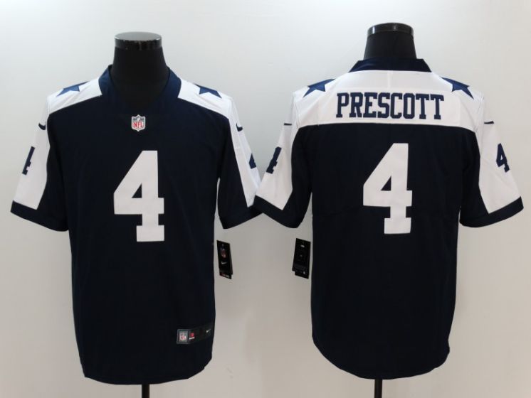 Men Dallas Cowboys #4 Prescott Blue Thanksgiving Nike Vapor Untouchable Limited NFL Jerseys